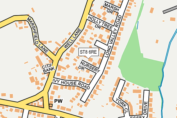 ST8 6RE map - OS OpenMap – Local (Ordnance Survey)