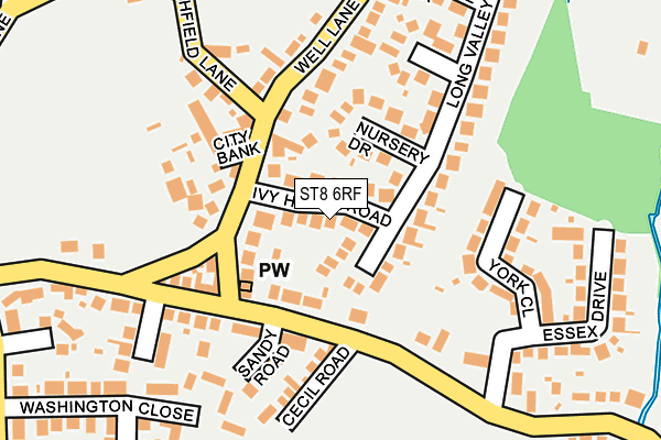 ST8 6RF map - OS OpenMap – Local (Ordnance Survey)