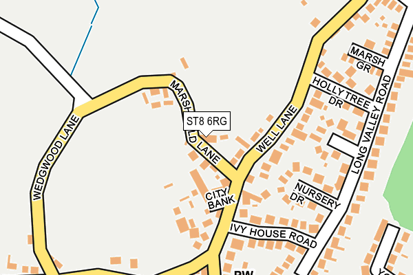 ST8 6RG map - OS OpenMap – Local (Ordnance Survey)