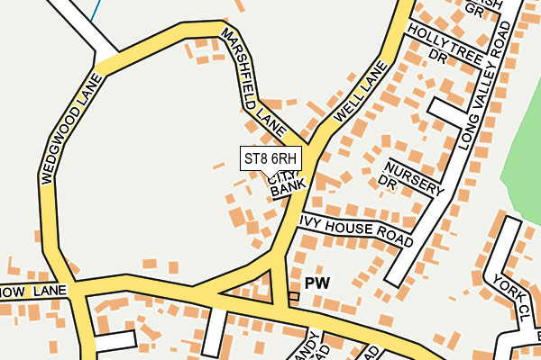 ST8 6RH map - OS OpenMap – Local (Ordnance Survey)