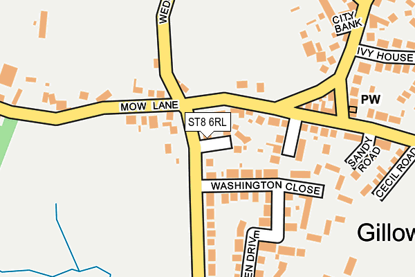 ST8 6RL map - OS OpenMap – Local (Ordnance Survey)