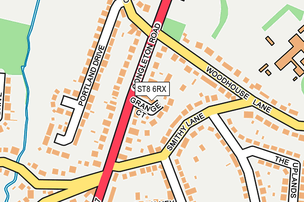 ST8 6RX map - OS OpenMap – Local (Ordnance Survey)