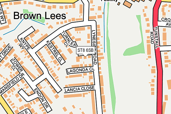 ST8 6SB map - OS OpenMap – Local (Ordnance Survey)