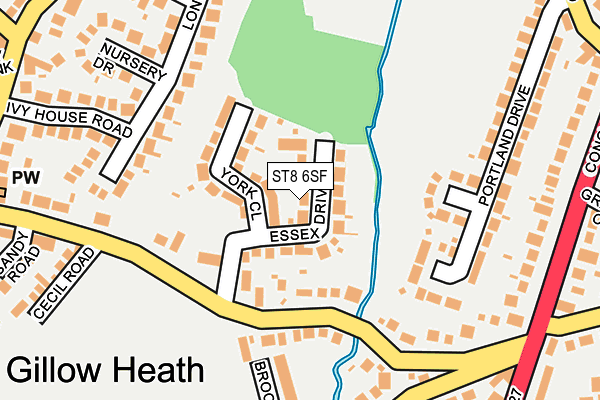 ST8 6SF map - OS OpenMap – Local (Ordnance Survey)