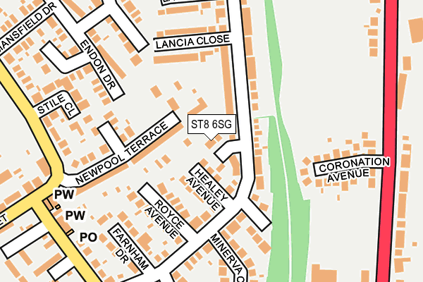 ST8 6SG map - OS OpenMap – Local (Ordnance Survey)
