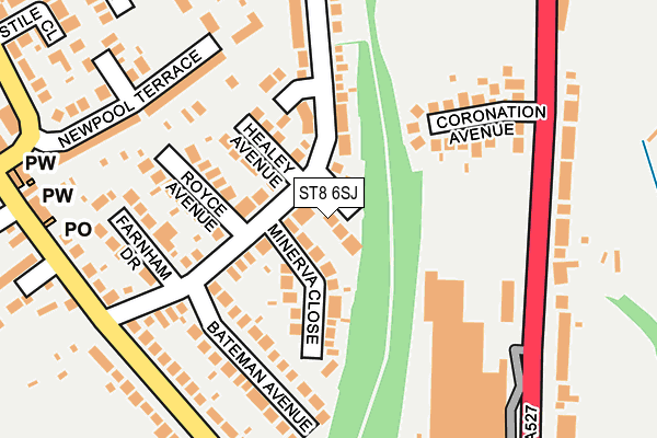 ST8 6SJ map - OS OpenMap – Local (Ordnance Survey)