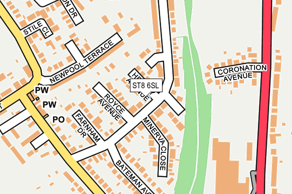ST8 6SL map - OS OpenMap – Local (Ordnance Survey)
