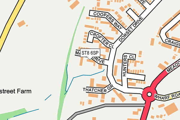 ST8 6SP map - OS OpenMap – Local (Ordnance Survey)