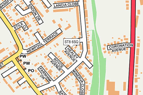 ST8 6SQ map - OS OpenMap – Local (Ordnance Survey)