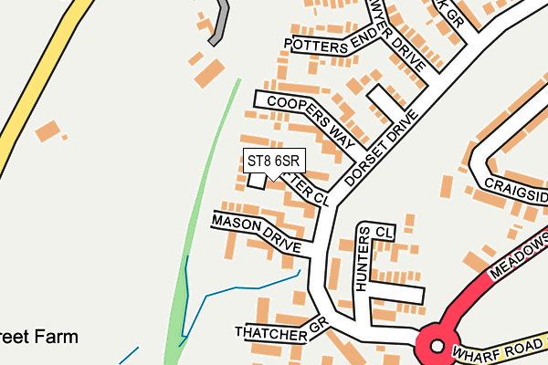 ST8 6SR map - OS OpenMap – Local (Ordnance Survey)