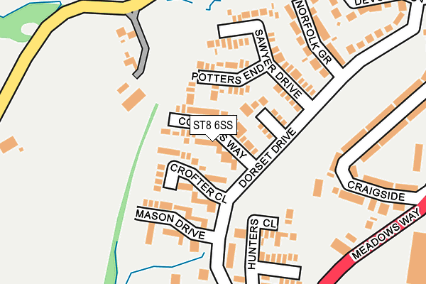 ST8 6SS map - OS OpenMap – Local (Ordnance Survey)