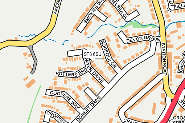 ST8 6SU map - OS OpenMap – Local (Ordnance Survey)