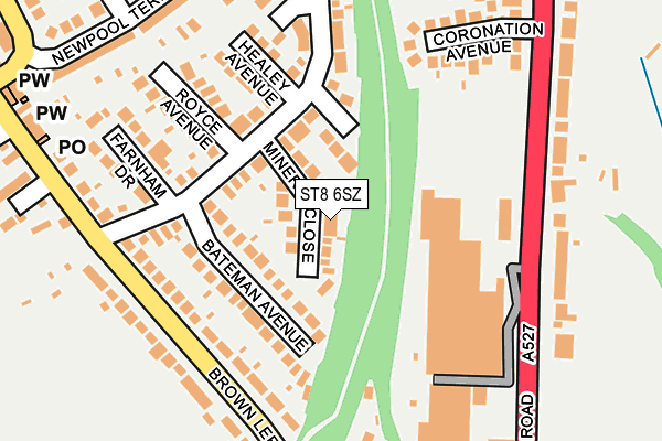 ST8 6SZ map - OS OpenMap – Local (Ordnance Survey)