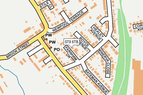 ST8 6TB map - OS OpenMap – Local (Ordnance Survey)