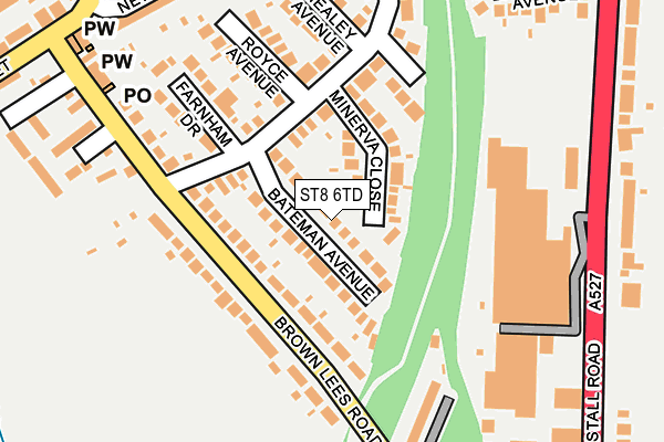 ST8 6TD map - OS OpenMap – Local (Ordnance Survey)