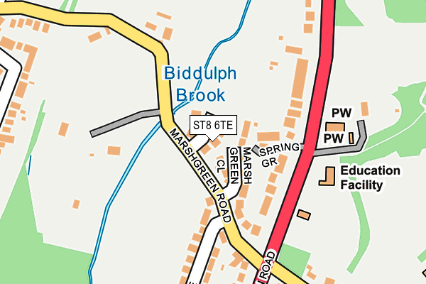 ST8 6TE map - OS OpenMap – Local (Ordnance Survey)