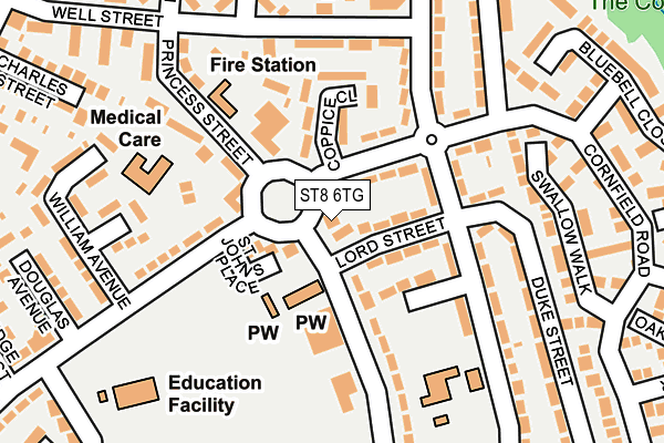 ST8 6TG map - OS OpenMap – Local (Ordnance Survey)