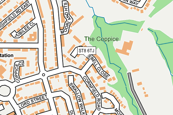 ST8 6TJ map - OS OpenMap – Local (Ordnance Survey)