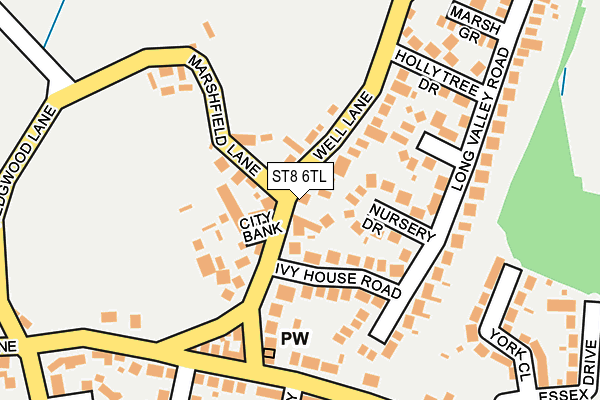 ST8 6TL map - OS OpenMap – Local (Ordnance Survey)