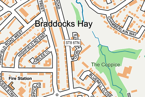 ST8 6TN map - OS OpenMap – Local (Ordnance Survey)