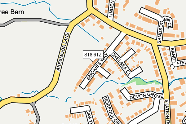 ST8 6TZ map - OS OpenMap – Local (Ordnance Survey)
