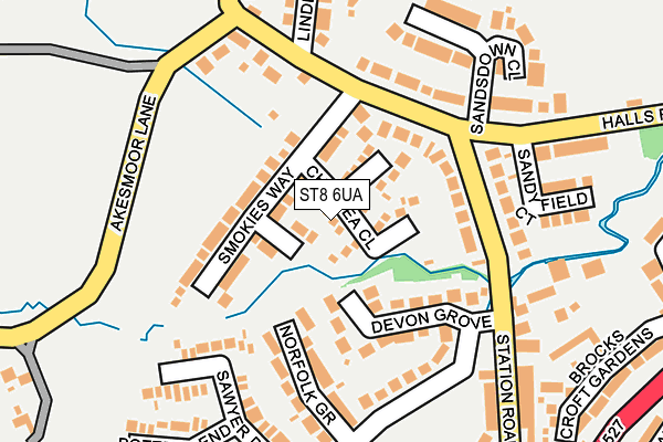 ST8 6UA map - OS OpenMap – Local (Ordnance Survey)