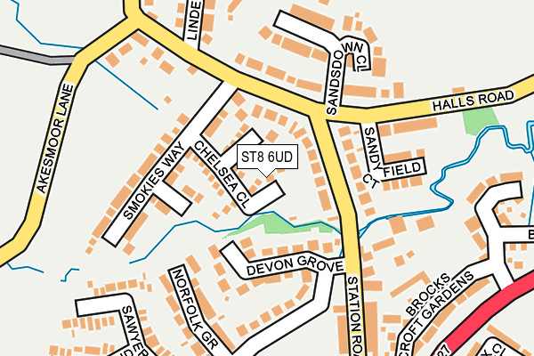 ST8 6UD map - OS OpenMap – Local (Ordnance Survey)