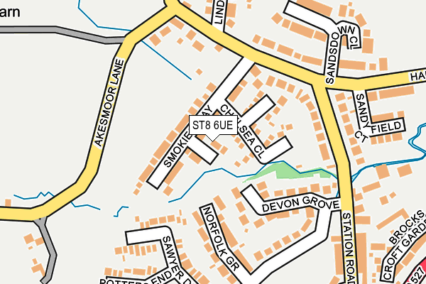 ST8 6UE map - OS OpenMap – Local (Ordnance Survey)