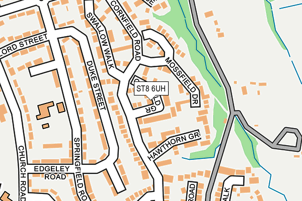 ST8 6UH map - OS OpenMap – Local (Ordnance Survey)