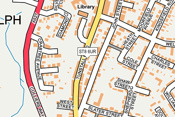 ST8 6UR map - OS OpenMap – Local (Ordnance Survey)