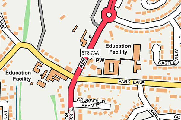 ST8 7AA map - OS OpenMap – Local (Ordnance Survey)