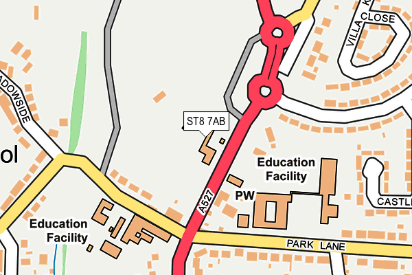 ST8 7AB map - OS OpenMap – Local (Ordnance Survey)