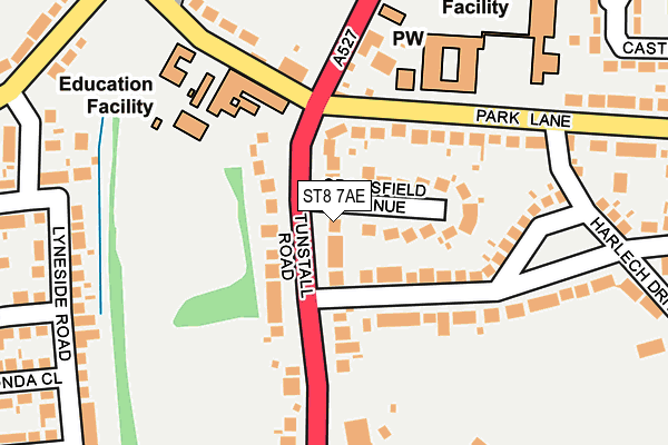 ST8 7AE map - OS OpenMap – Local (Ordnance Survey)