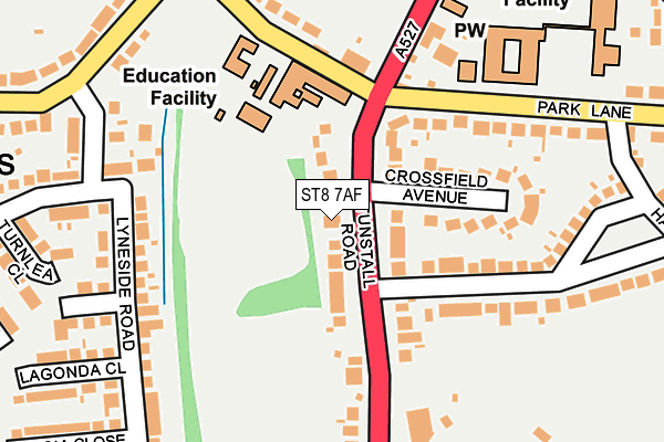 ST8 7AF map - OS OpenMap – Local (Ordnance Survey)