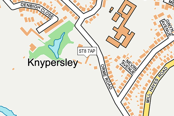 ST8 7AP map - OS OpenMap – Local (Ordnance Survey)