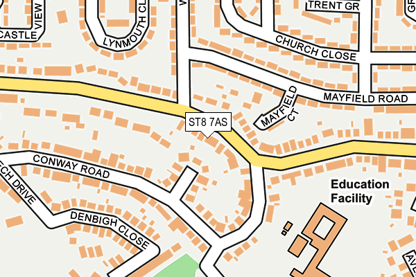 ST8 7AS map - OS OpenMap – Local (Ordnance Survey)
