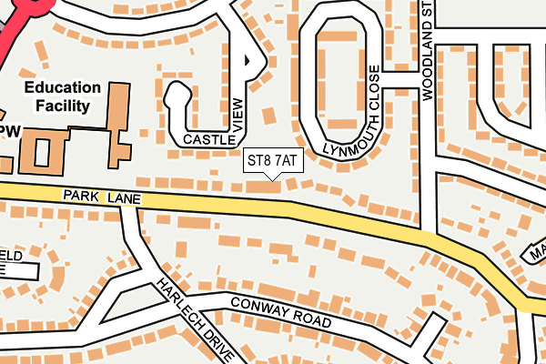 ST8 7AT map - OS OpenMap – Local (Ordnance Survey)