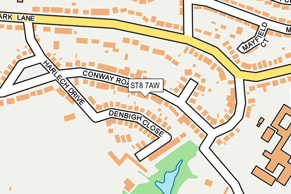 ST8 7AW map - OS OpenMap – Local (Ordnance Survey)