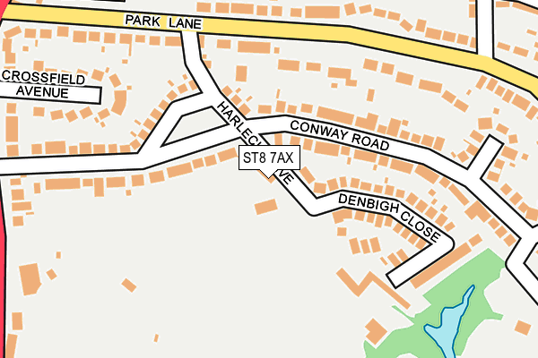 ST8 7AX map - OS OpenMap – Local (Ordnance Survey)