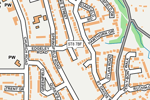 ST8 7BF map - OS OpenMap – Local (Ordnance Survey)