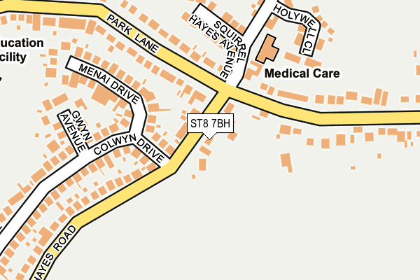 ST8 7BH map - OS OpenMap – Local (Ordnance Survey)