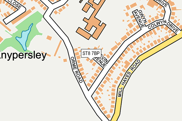 ST8 7BP map - OS OpenMap – Local (Ordnance Survey)