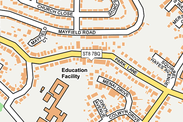 ST8 7BQ map - OS OpenMap – Local (Ordnance Survey)