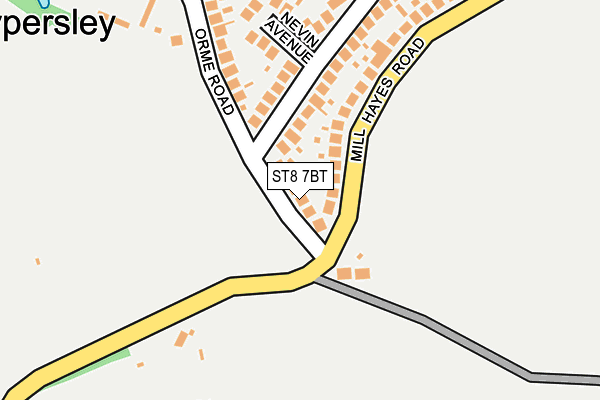 ST8 7BT map - OS OpenMap – Local (Ordnance Survey)
