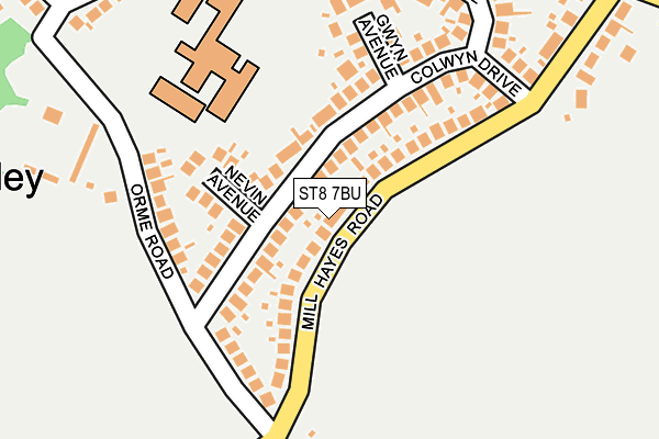 ST8 7BU map - OS OpenMap – Local (Ordnance Survey)