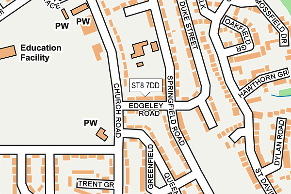 ST8 7DD map - OS OpenMap – Local (Ordnance Survey)