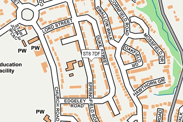 ST8 7DF map - OS OpenMap – Local (Ordnance Survey)