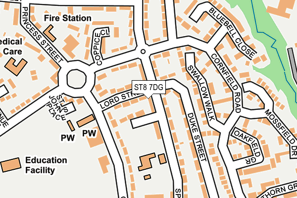 ST8 7DG map - OS OpenMap – Local (Ordnance Survey)