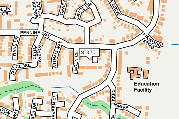 ST8 7DL map - OS OpenMap – Local (Ordnance Survey)