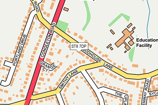 ST8 7DP map - OS OpenMap – Local (Ordnance Survey)